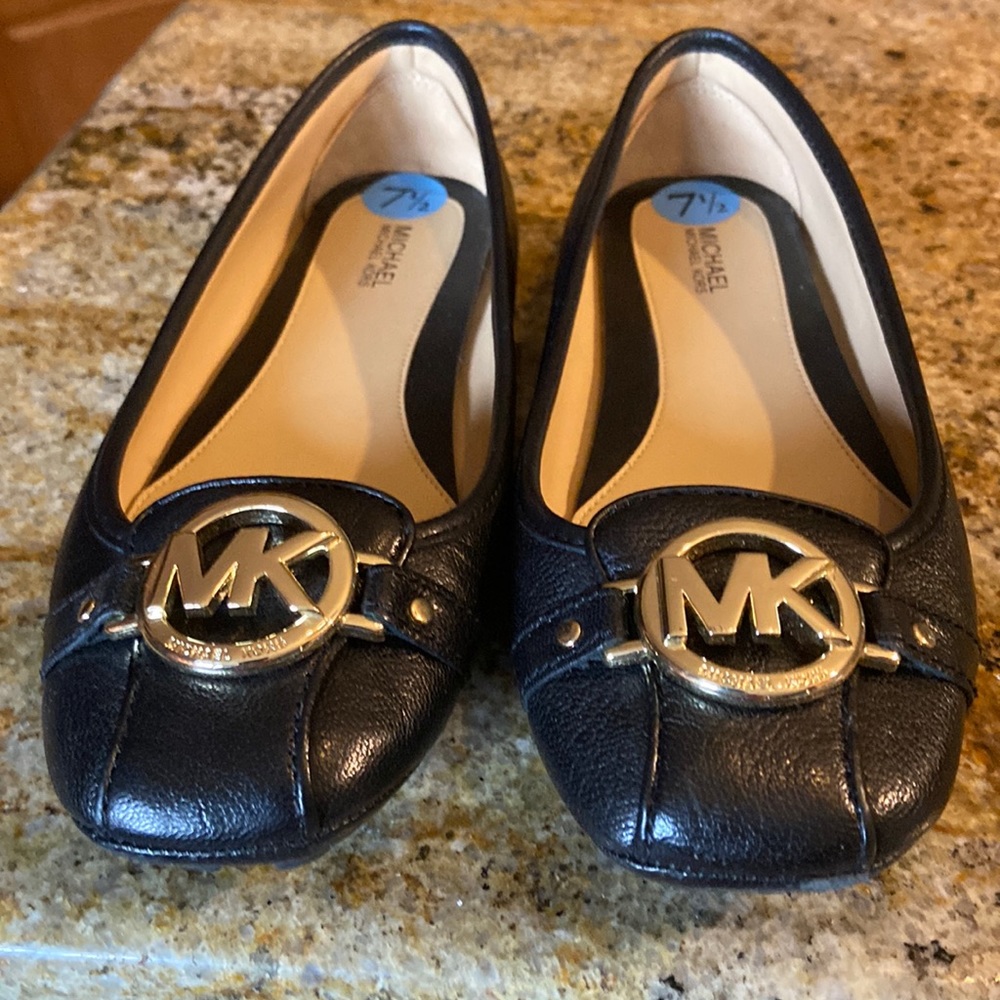 Michael Kors, black leather flats